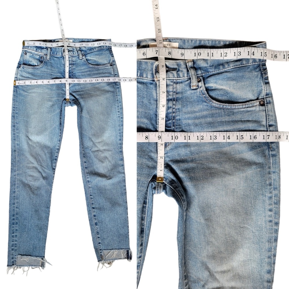 Moussy Vintage Blossom Skinny Jeans Light Blue Mid-Rise Raw Step Hem Wom… - Picture 14 of 16
